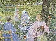 Theo Van Rysselberghe Family in an Orchard oil